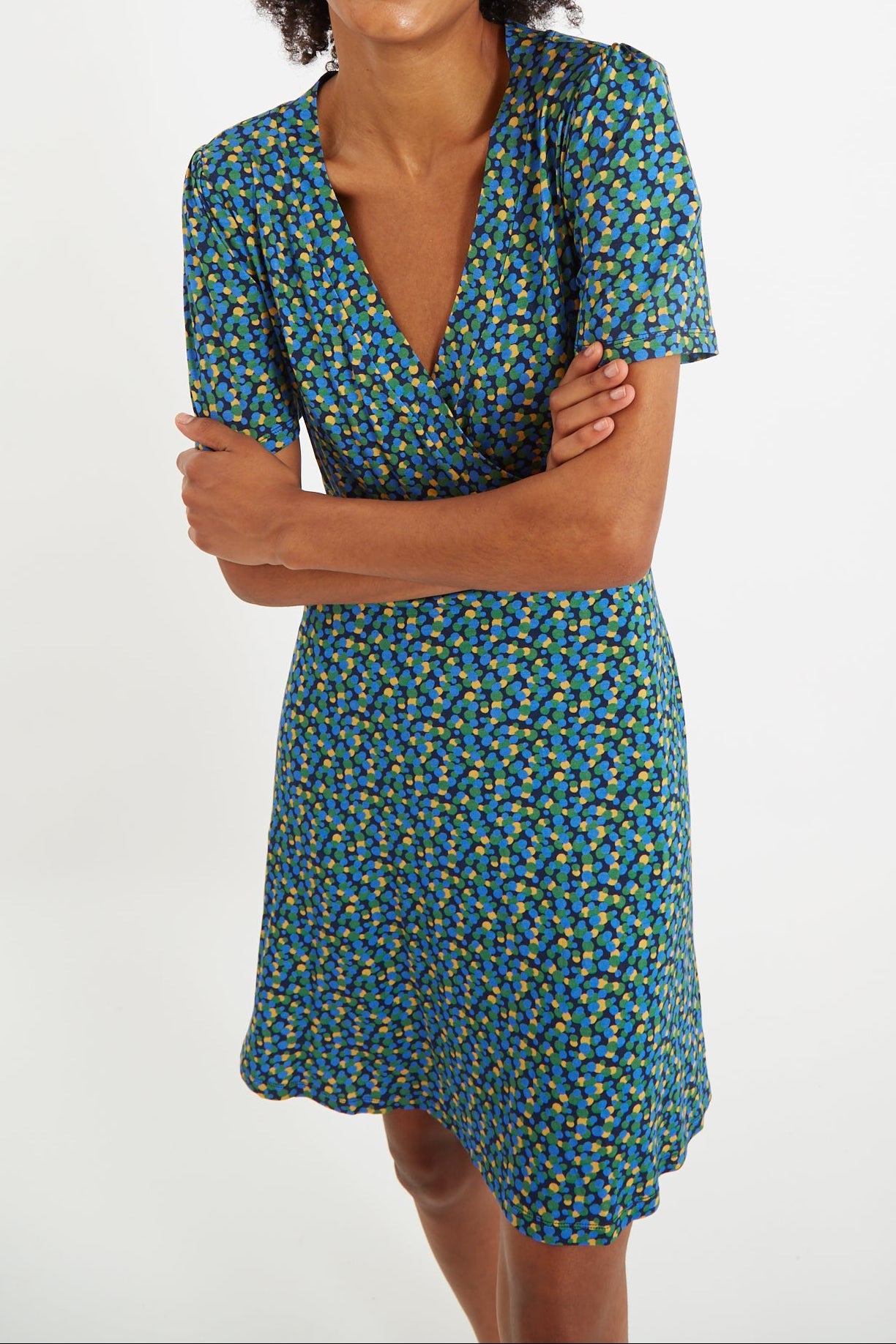 Frankie Bubble Pop Wrap Mini Jersey Dress - Detail 2