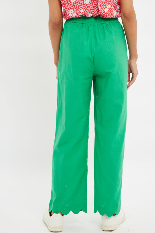 Louche Hibo Cropped Scalloped Hem Trouser