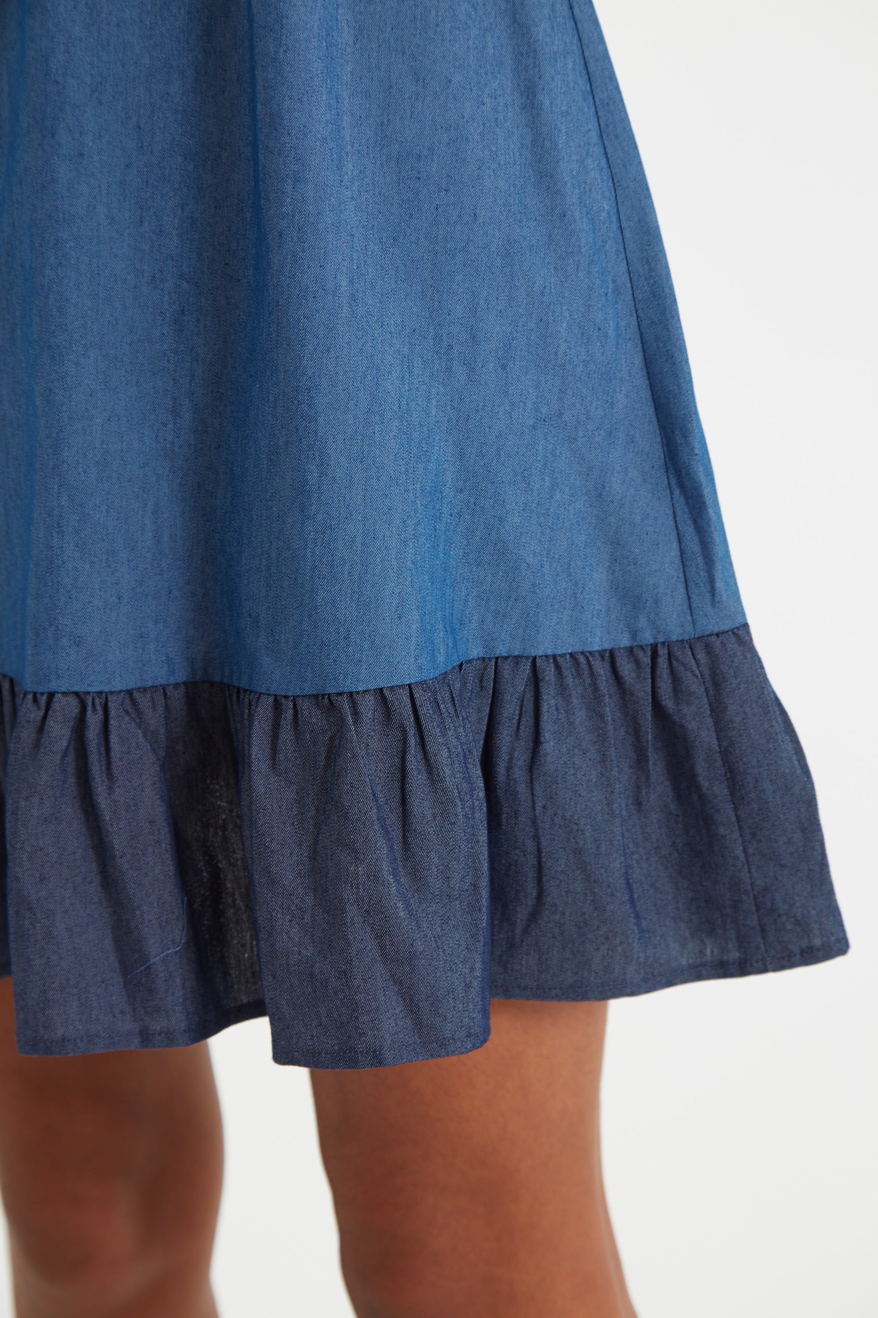 Honie Double Denim V-Neck Mini Dress - Detail 2