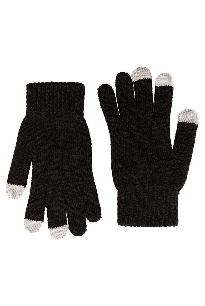 Hahn  Black Touch Screen Knitted Gloves