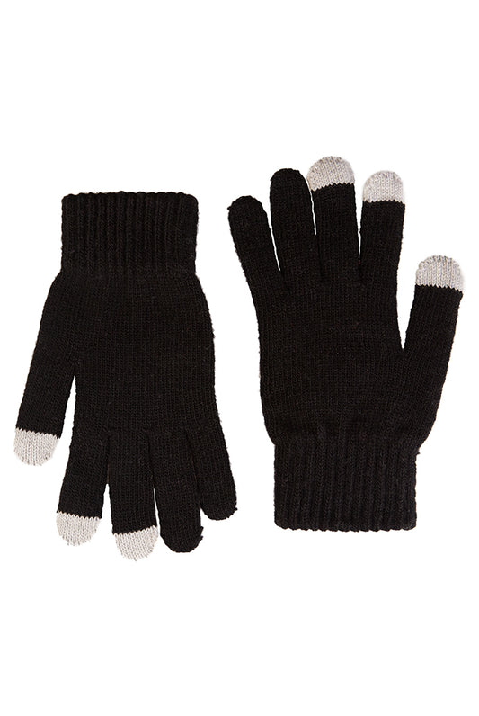 Hahn  Black Touch Screen Knitted Gloves