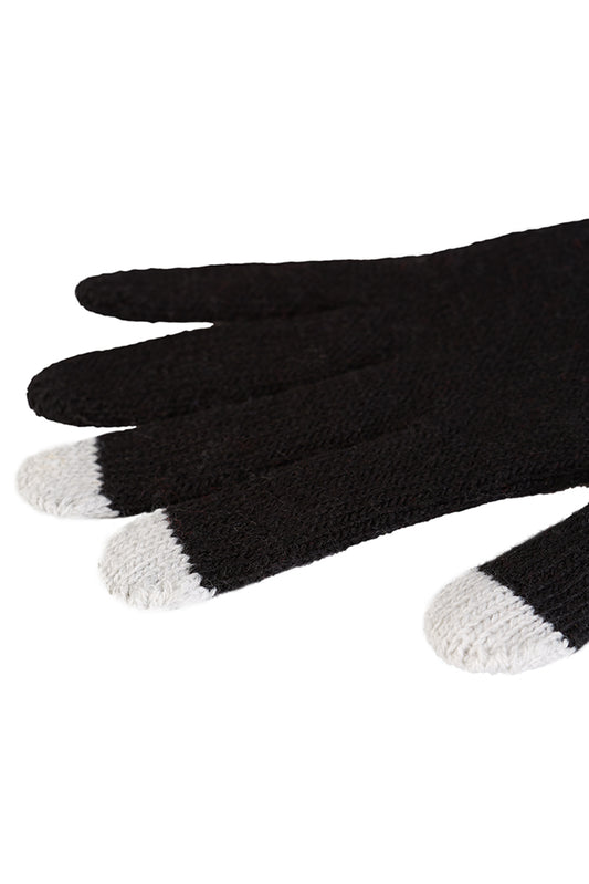 Hahn  Black Touch Screen Knitted Gloves