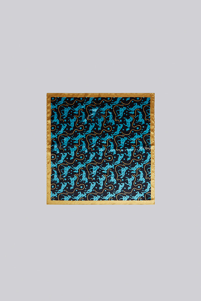 Louche Horse Scarf - Navy - Detail 2