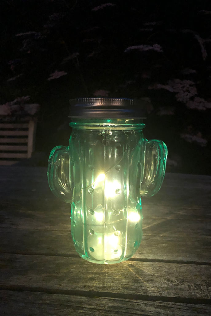 Led Cactus Shaped Glass Light - Detail 1