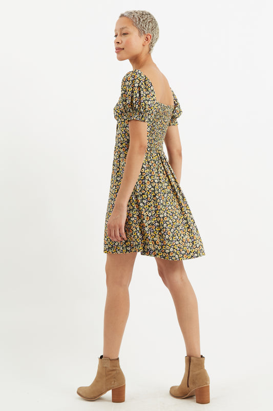 Luiza Santa Fe Floral Front Tie Mini Dress