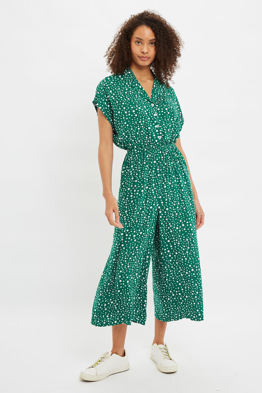 Mafalda Spot It Print Short Sleeve Jumpsuit