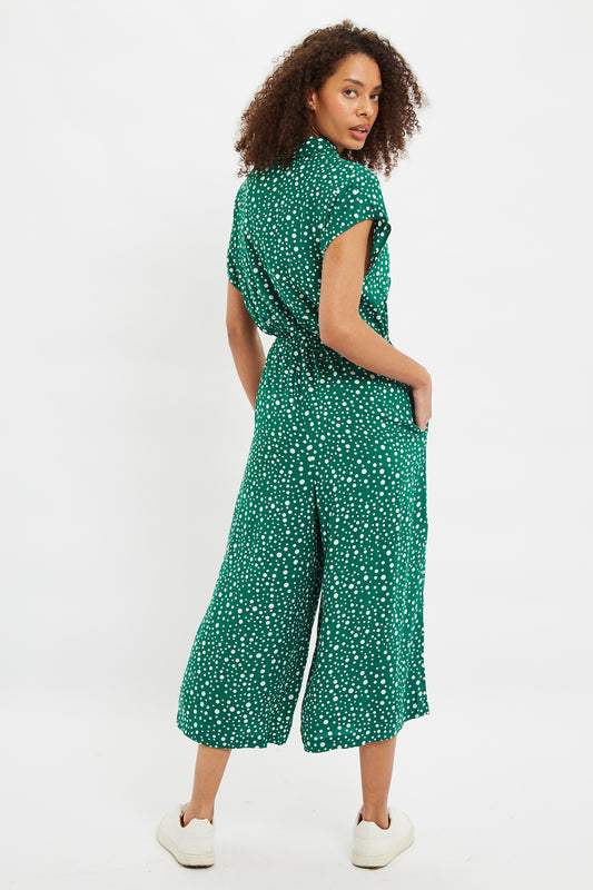 Mafalda Spot It Print Short Sleeve Jumpsuit