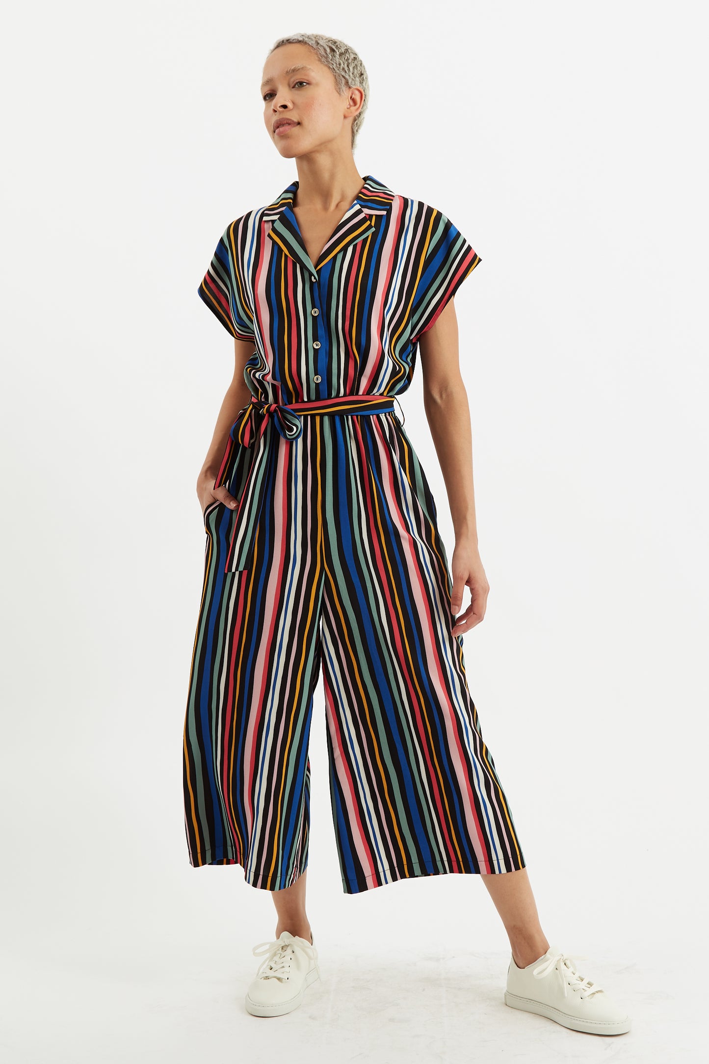 Mafalda San Jose Striped Cropped Jumpsuit