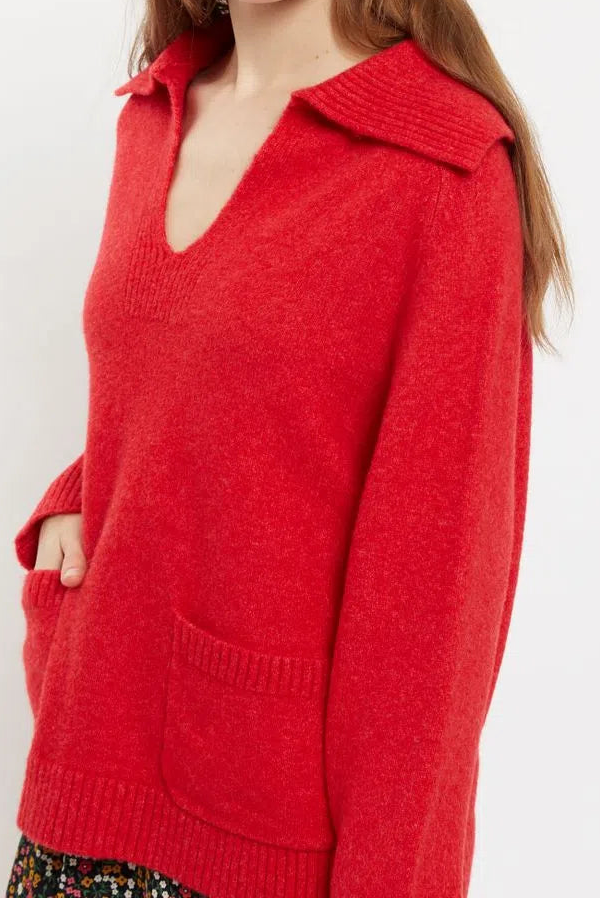 Margina Collared 2 Pocket Sweater