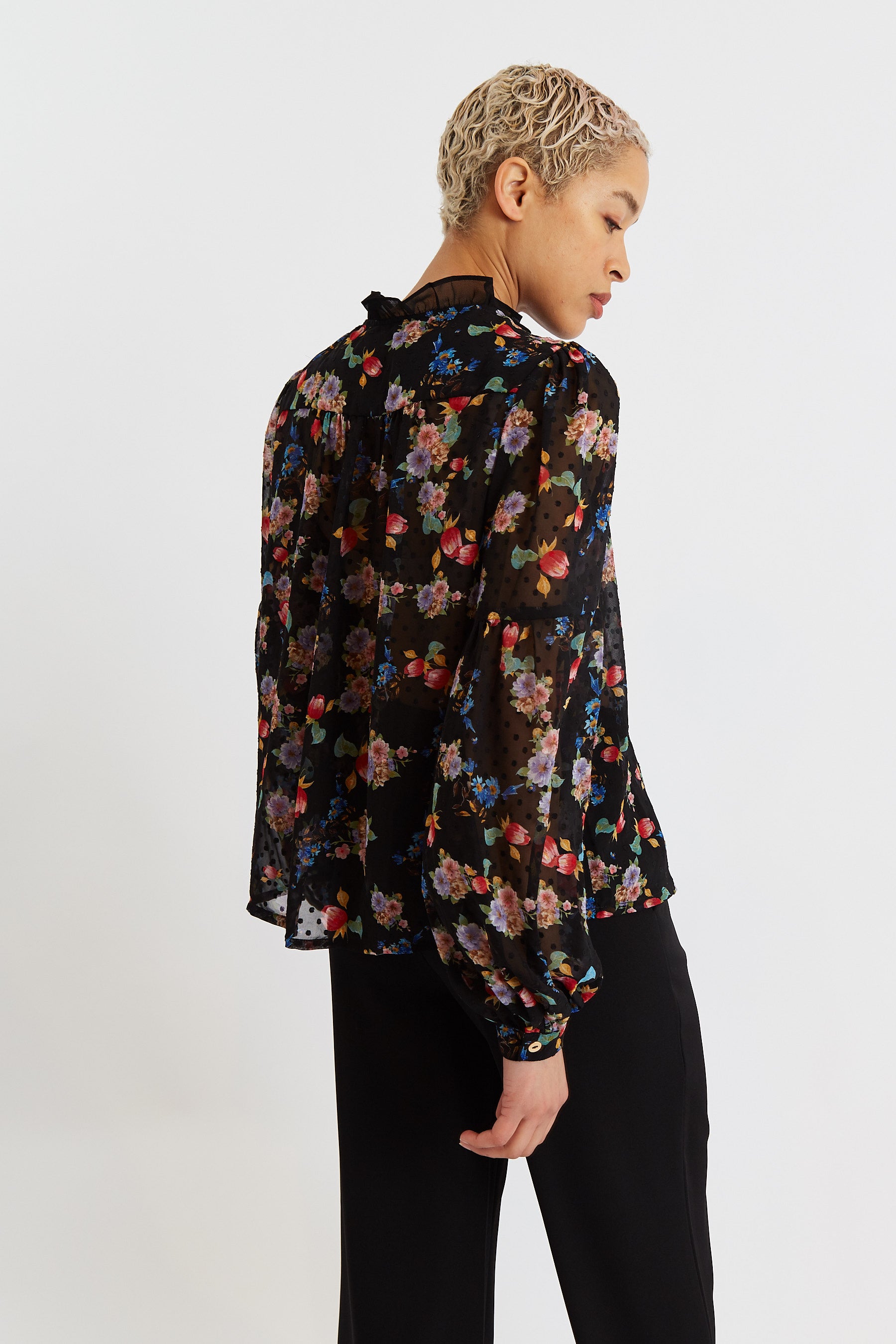 Louche Masha Carpathian Florals Print Long Sleeve Blouse