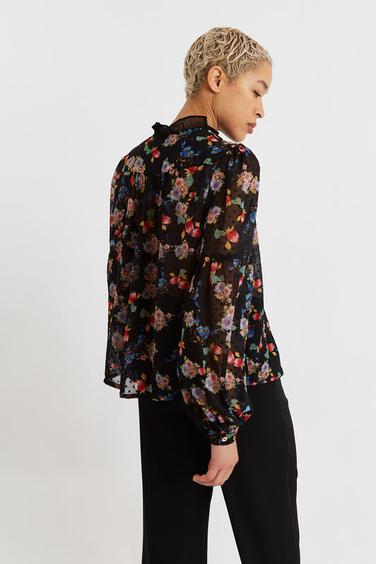 Louche Masha Carpathian Florals Print Long Sleeve Blouse