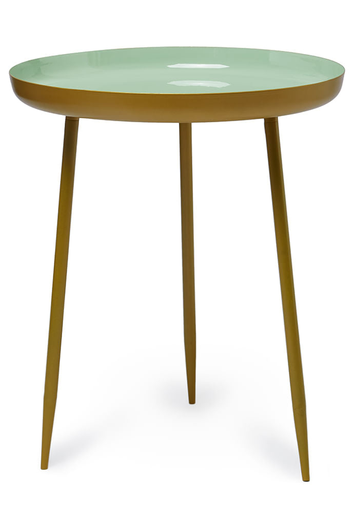 Enamel Mint Green Side Table Medium