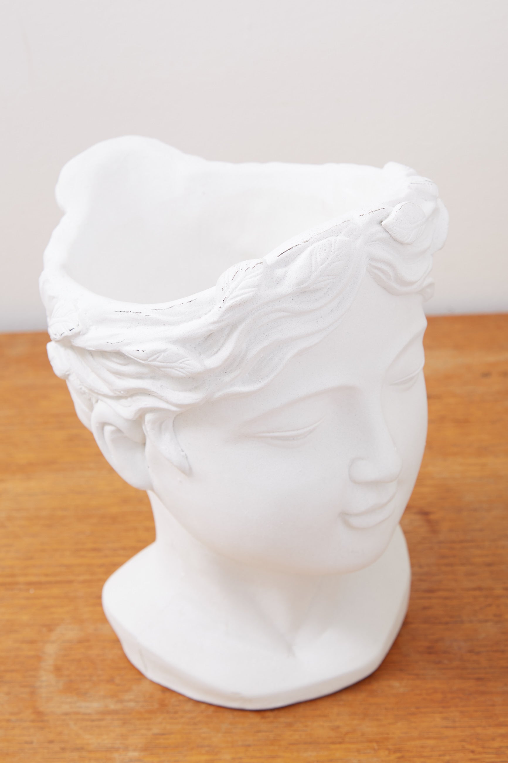 Medium Venus Head Planter In White - Detail 4