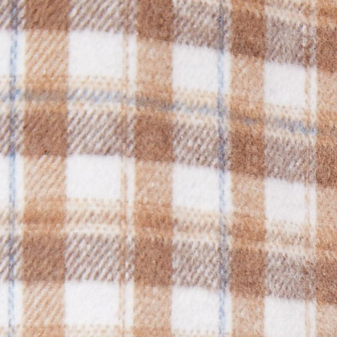Louche Meriam Check Shacket - Beige - Fabric & Print Detail