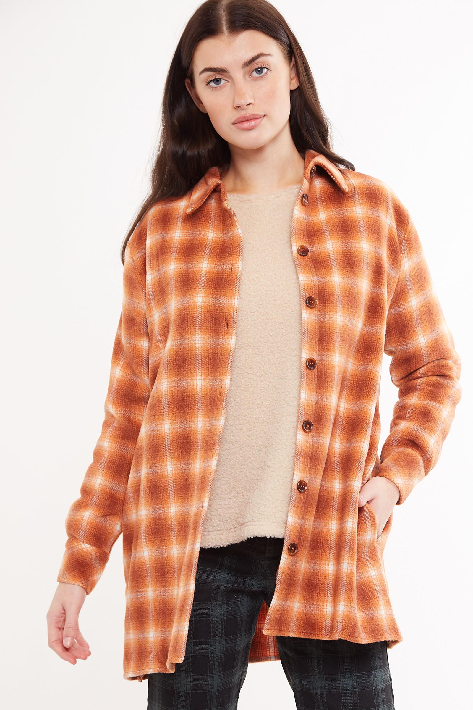 Louche Meriam Check Shacket Rust – JOY