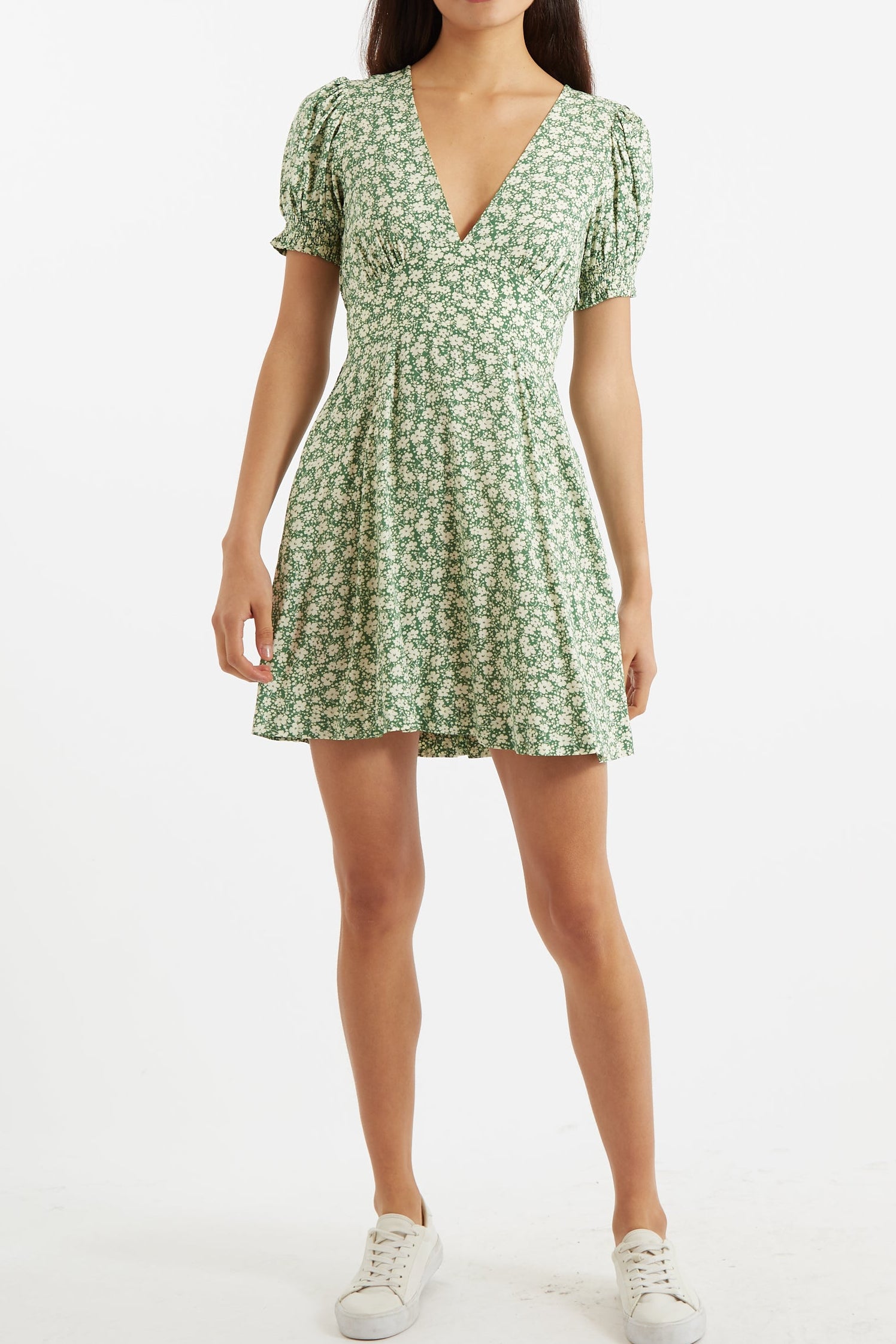 Merle Periwinkle V-Neck Mini Dress