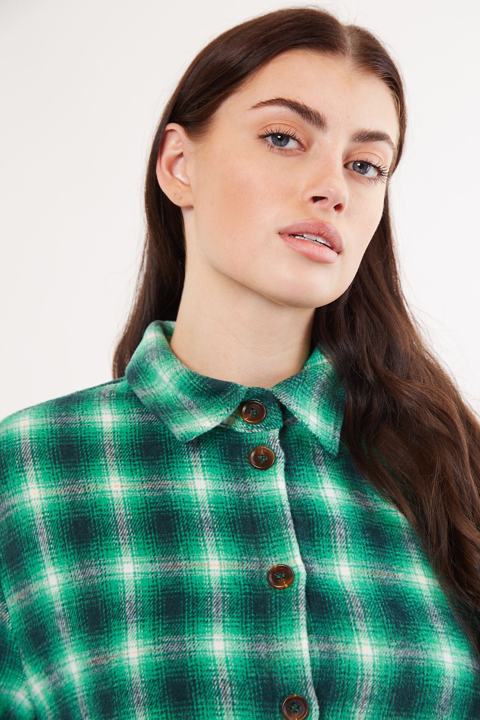 Louche Meriam Check Shacket Green - Detail 1