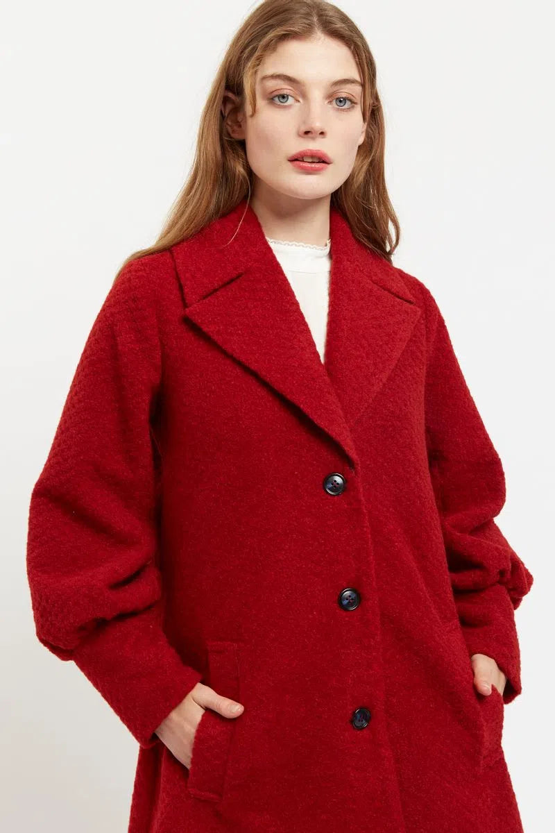 Mischa Statement Sleeve Coat Red