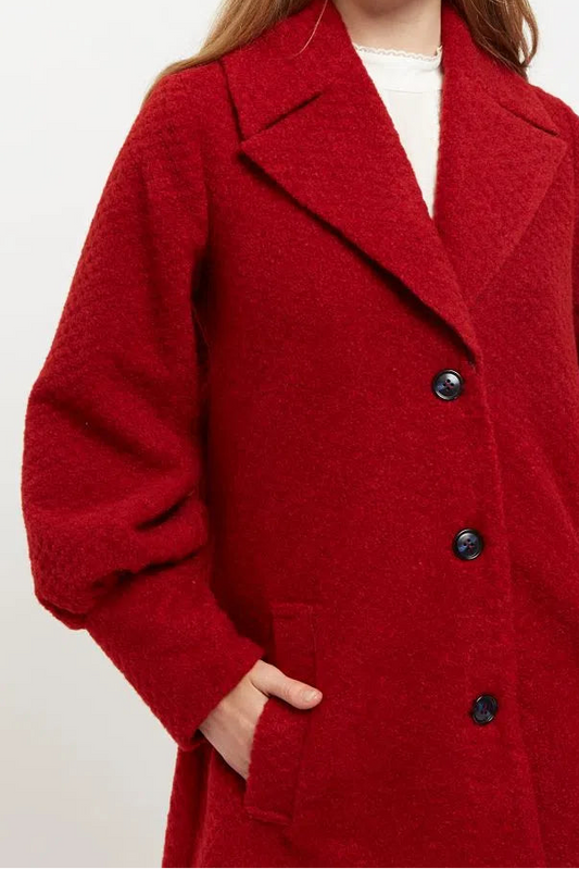 Mischa Statement Sleeve Coat Red