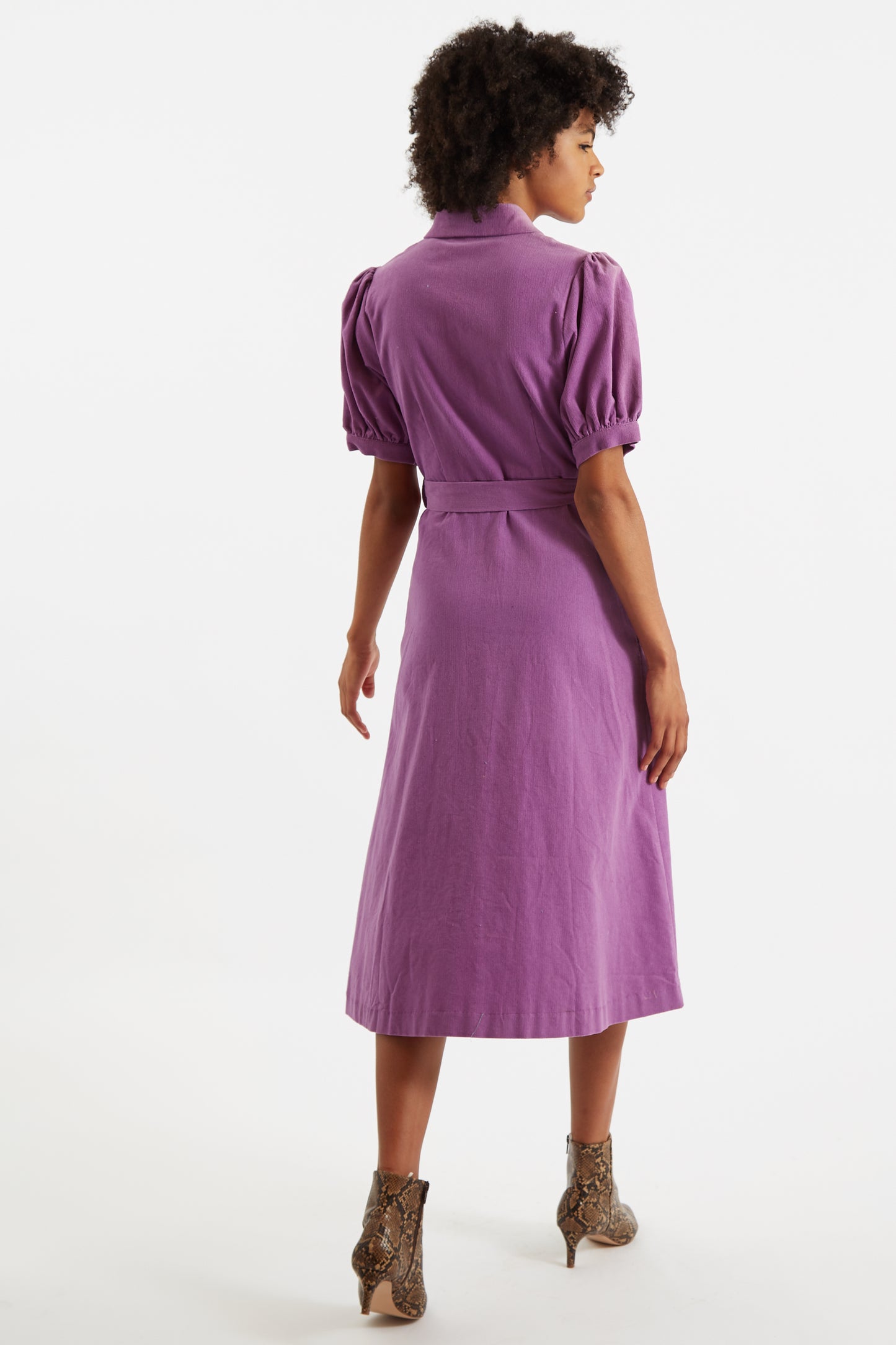 Mollie Baby Cord Midi Dress Lilac