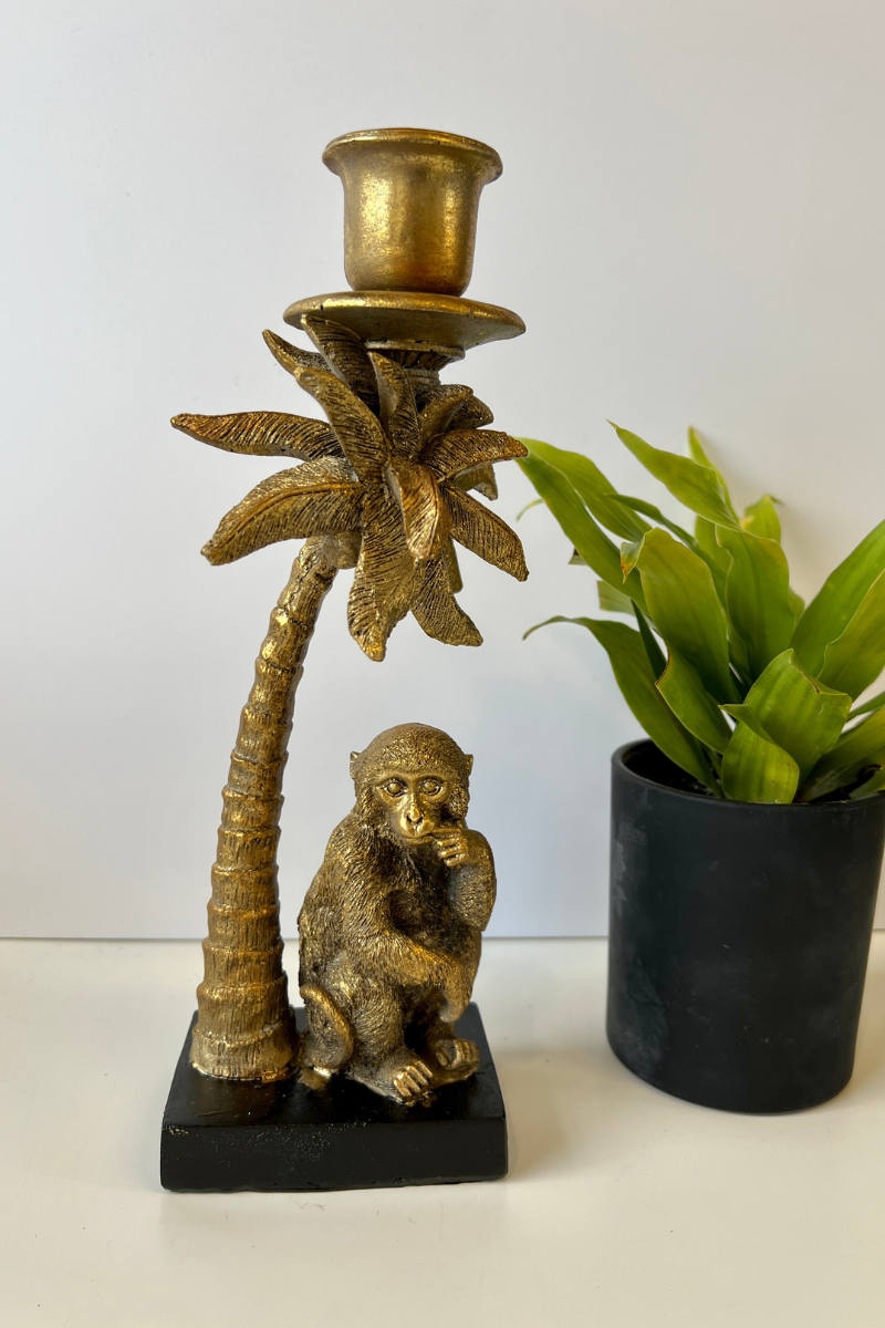 Monkey and Palm Candlestick