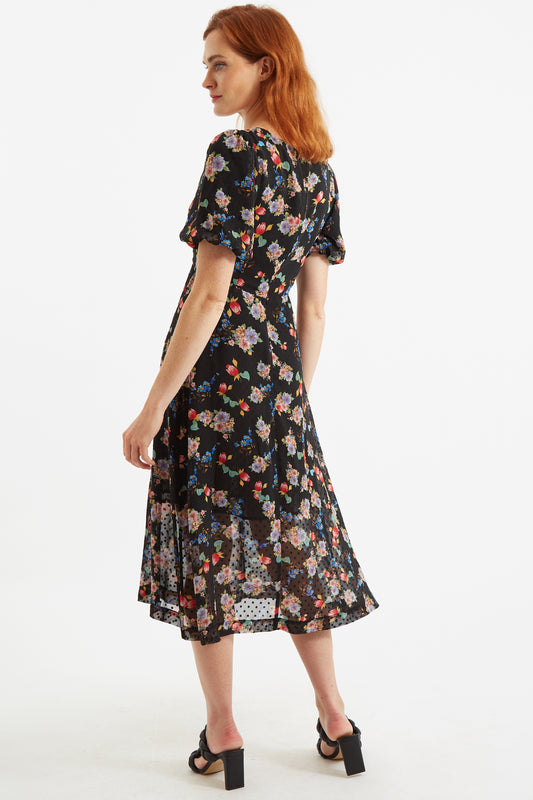Nadine Carpathian Florals Print Midi Dress