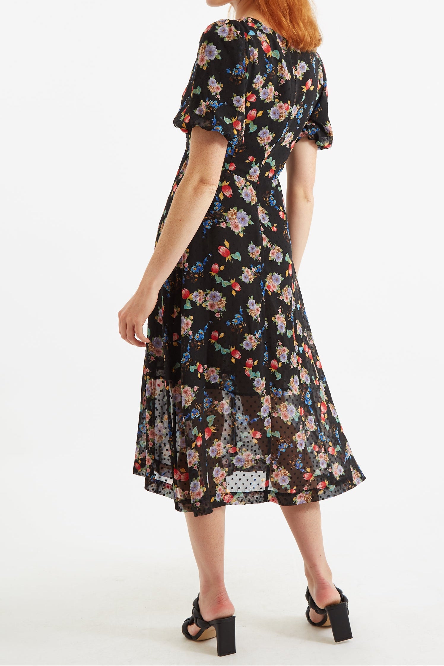 Nadine Carpathian Florals Print Midi Dress