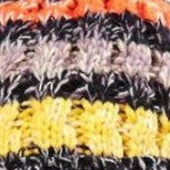Louche Orla Striped Knitted Beanie With Faux Fur Bobble - Black - Fabric & Print Detail