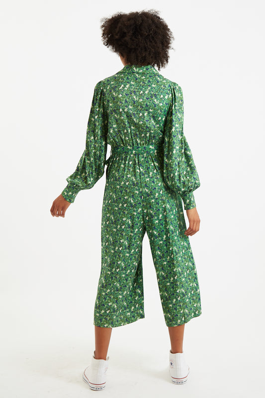 Oski Cat Camo Print Long Sleeve Jumpsuit