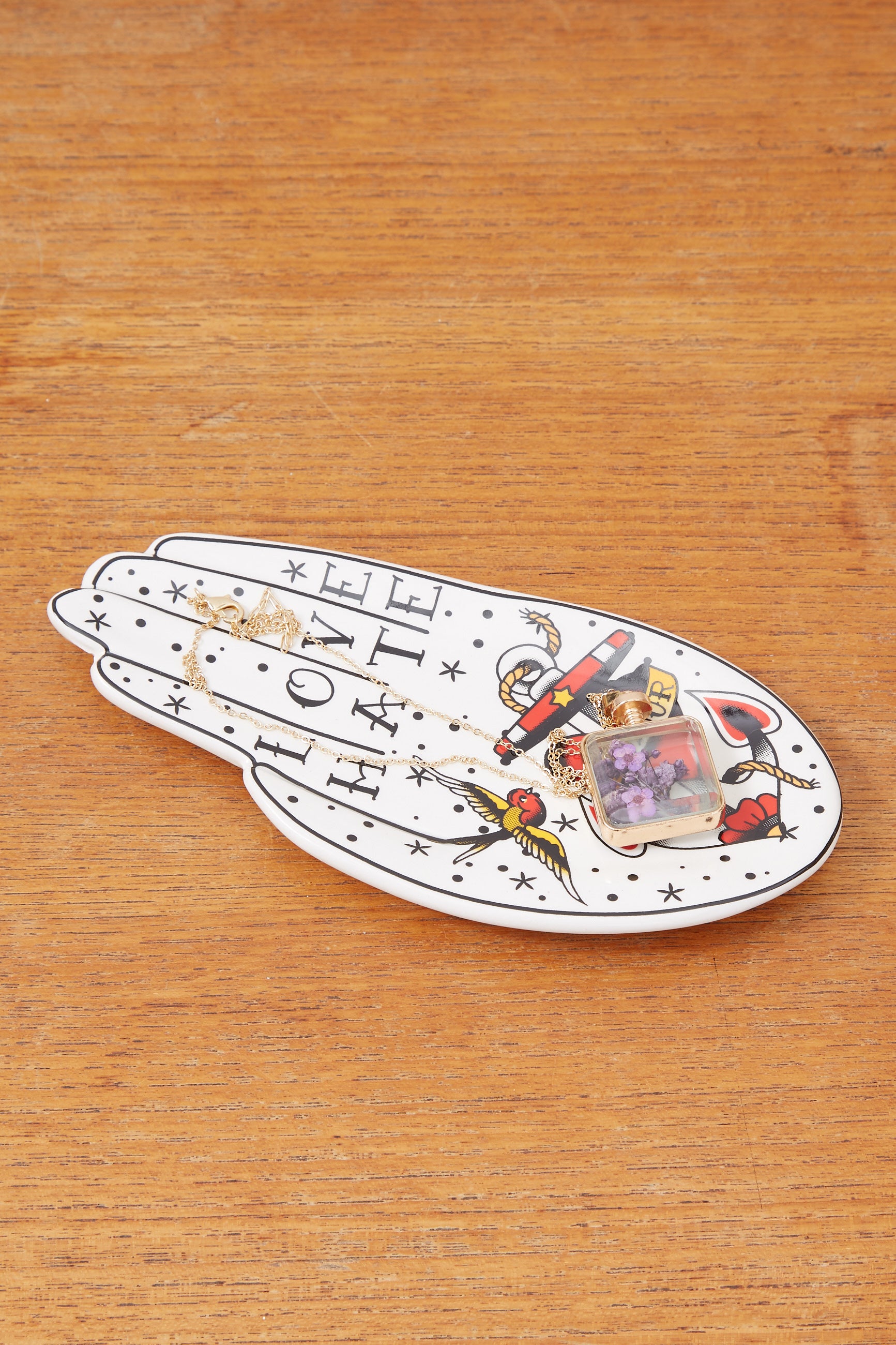 Palmistry Trinket Tray Love Hate - Front