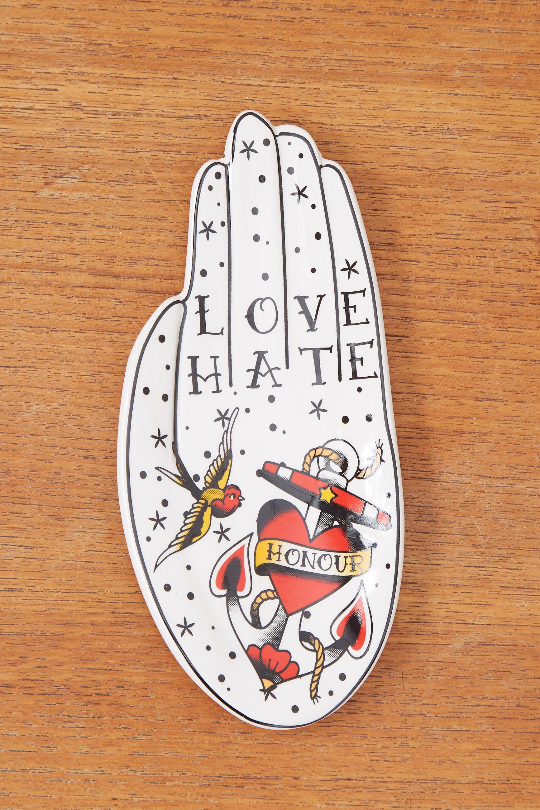 Palmistry Trinket Tray Love Hate - Back