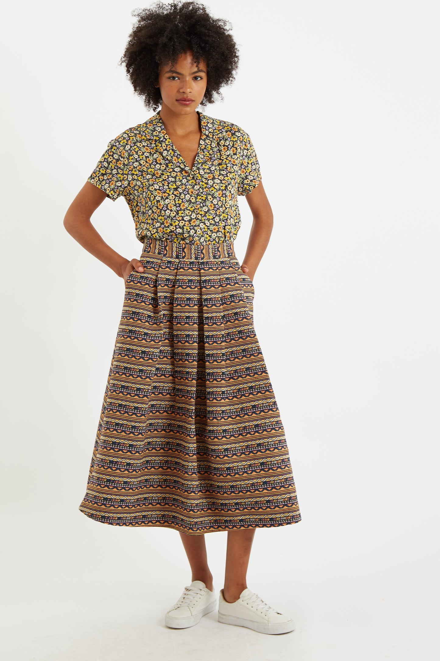 Pasadena Mexico Jacquard Midi Skirt