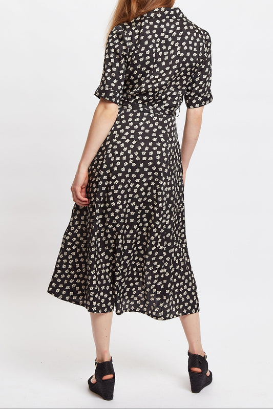 Louche Peta Call Me Print Short Sleeve Midi Shirt Dress