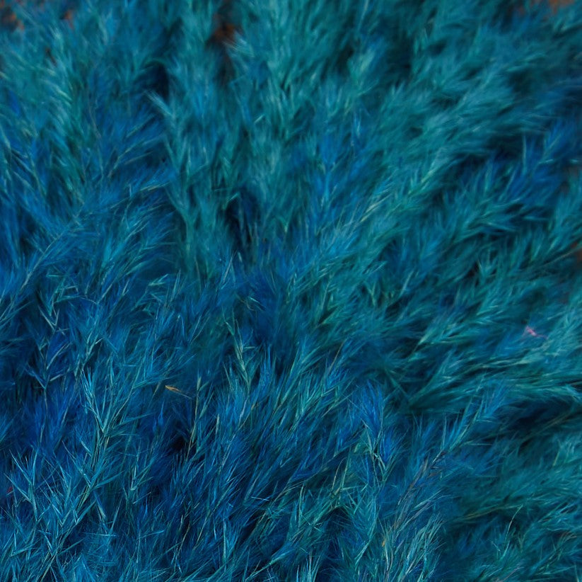 3 Stems of Petrol Dried Pampas Grass - Fabric & Print Detail