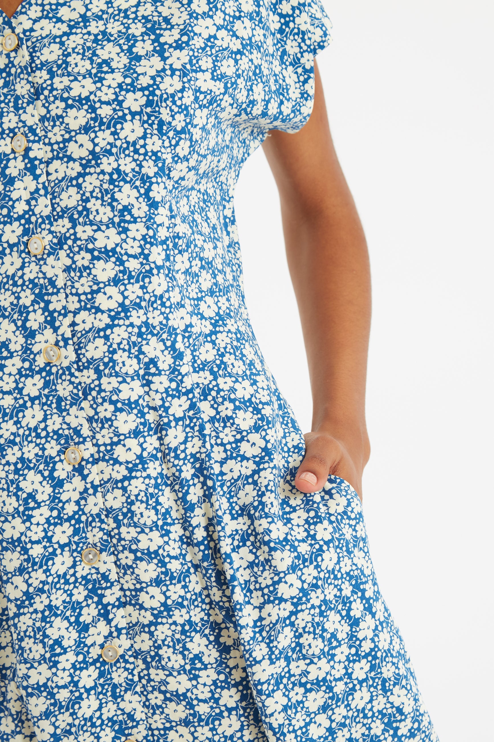 Prudence Periwinkle Mini Shirt Dress - Detail 3