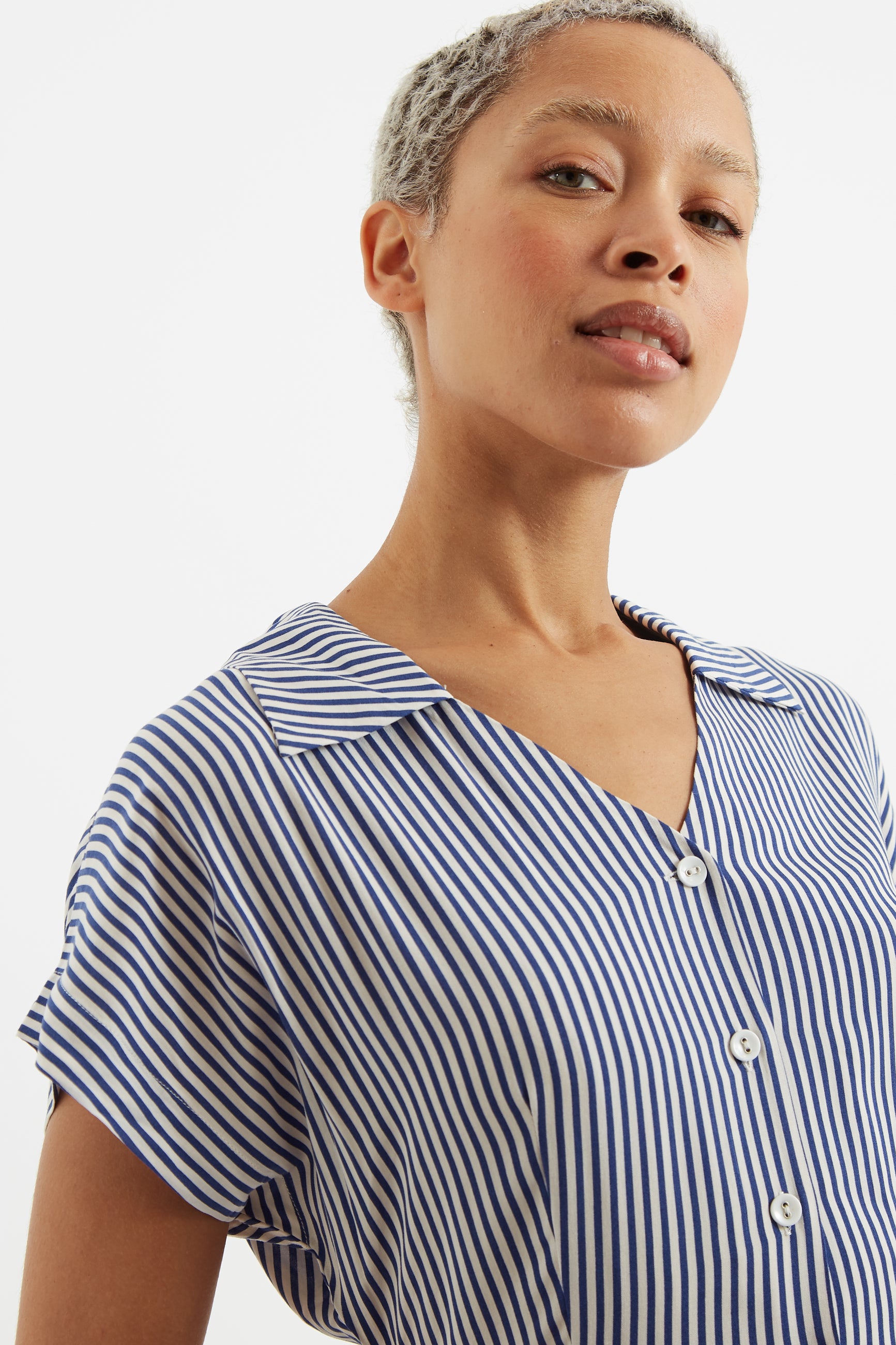 Prudence School Stripe Laced Back Mini Dress - Detail 3
