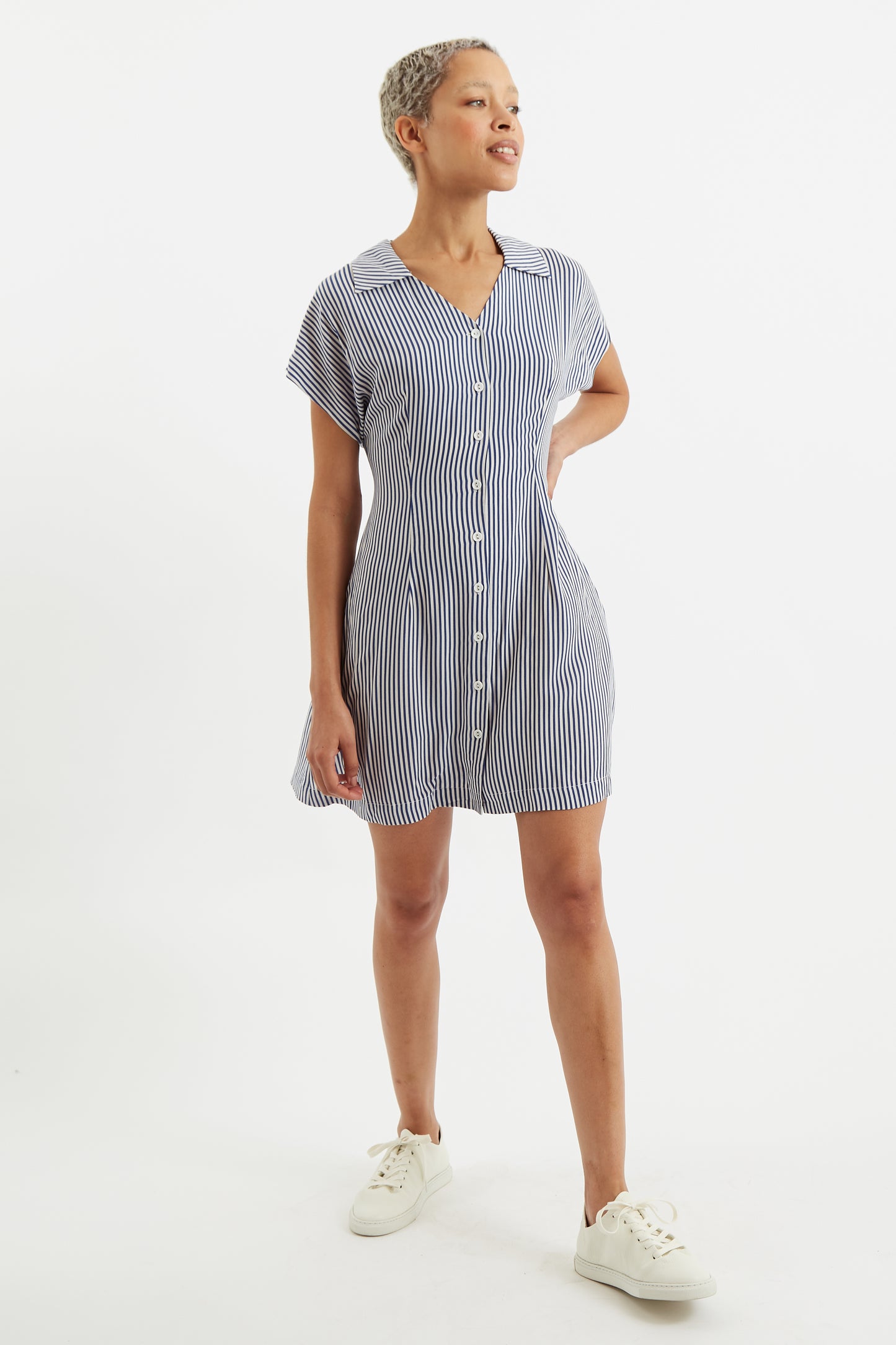 Prudence School Stripe Laced Back Mini Dress