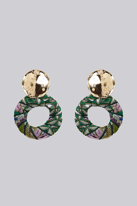 Louche Reuben Oval Shape Earring - Green