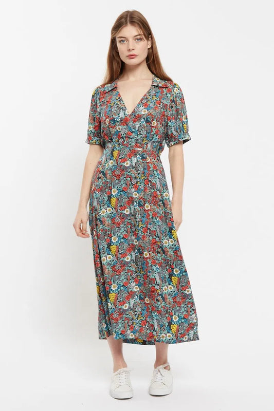Louche Sakani Floret Print Mini Short Sleeve Dress