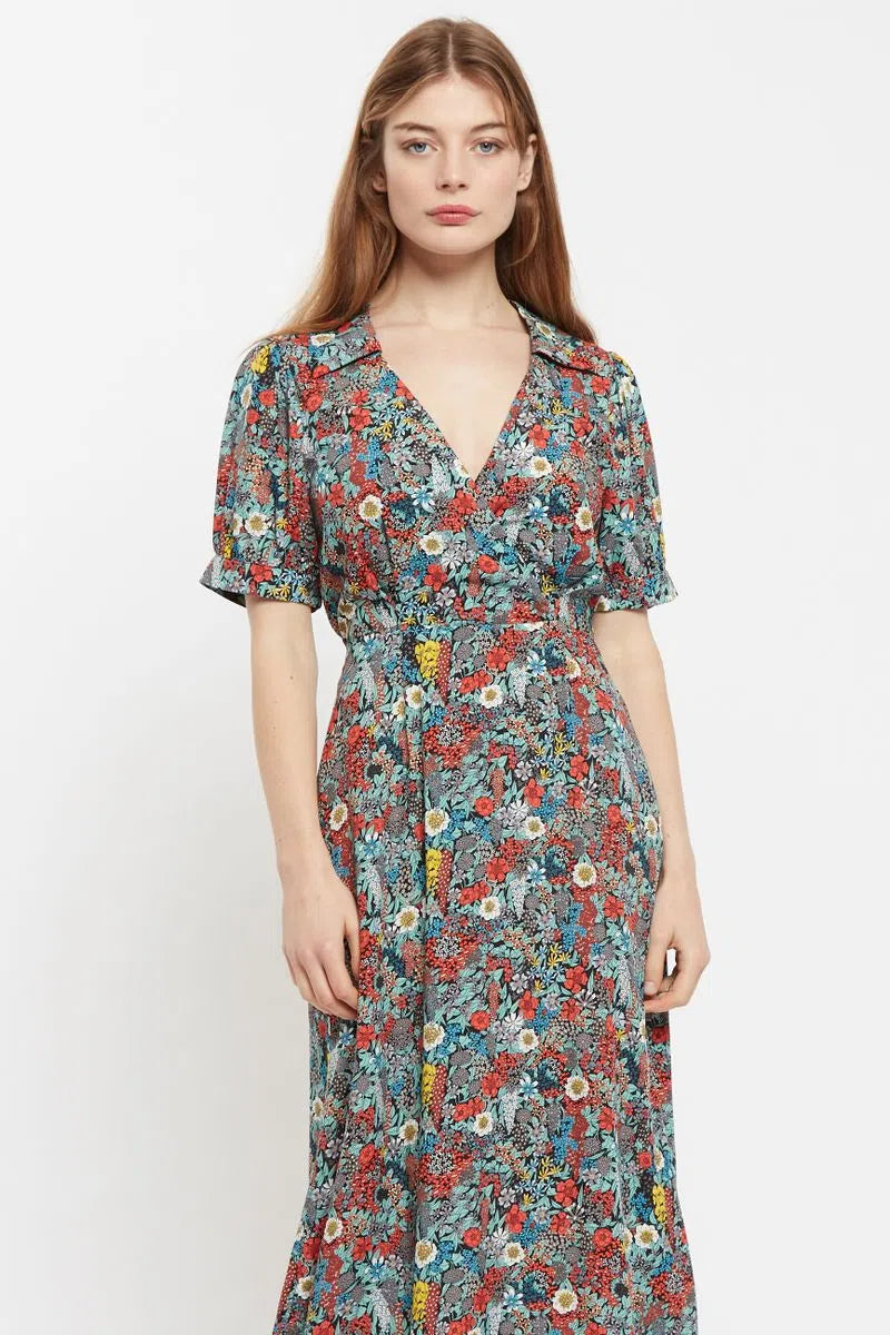 Louche Sakani Floret Print Mini Short Sleeve Dress