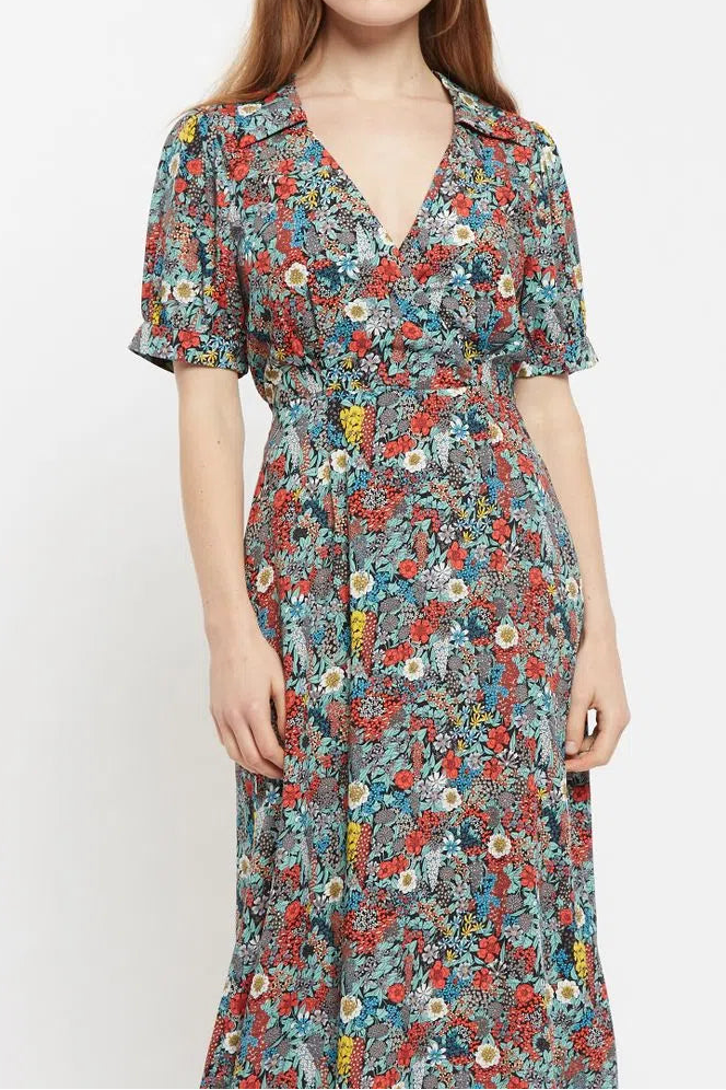 Louche Sakani Floret Print Mini Short Sleeve Dress
