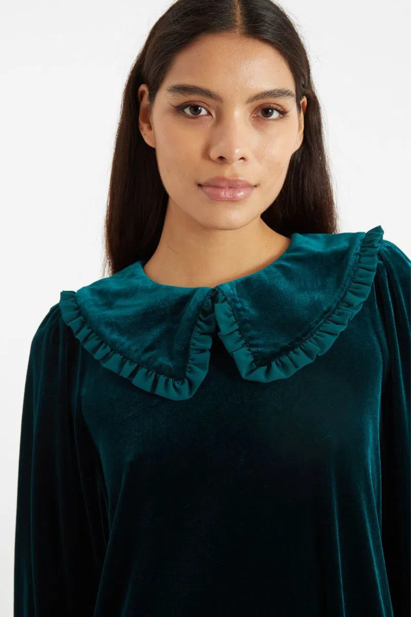 Louche Selia Velvet Statement Collar Mini Dress