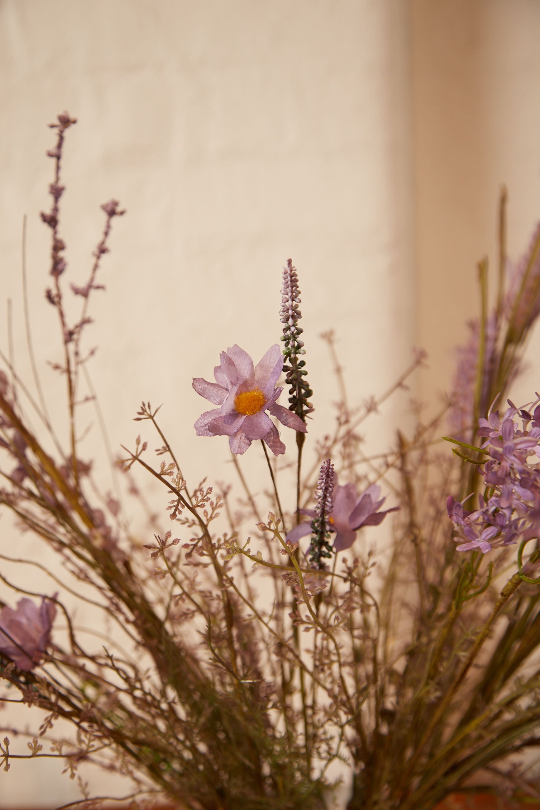 Set Of 6 Faux Wild Flower Stems - Back