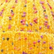 Louche Shannon Knitted Nep Beanie With Faux Fur Bobble - Mustard - Fabric & Print Detail