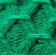 Louche Shauna Cable Knitted Beanie With Faux Fur Bobble - Green - Fabric & Print Detail
