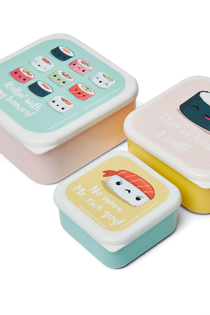 Set Of 3 Sushi Snack Boxes - Styled