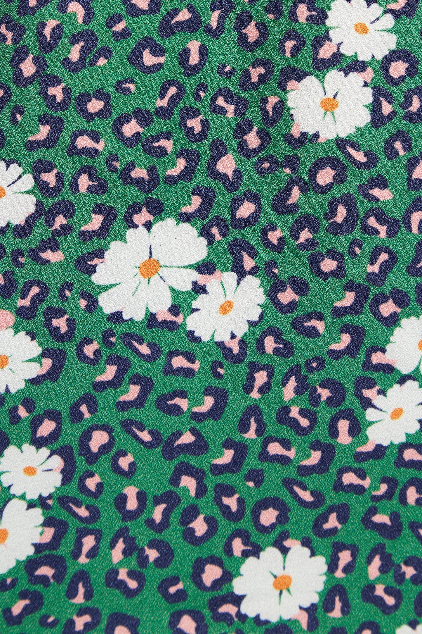 Louche Suzanne Roaring Daisy Print Long Sleeve Mini Dress - Green