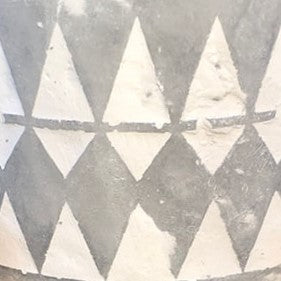 Medium Embossed Diamond Concrete Candle With Stand