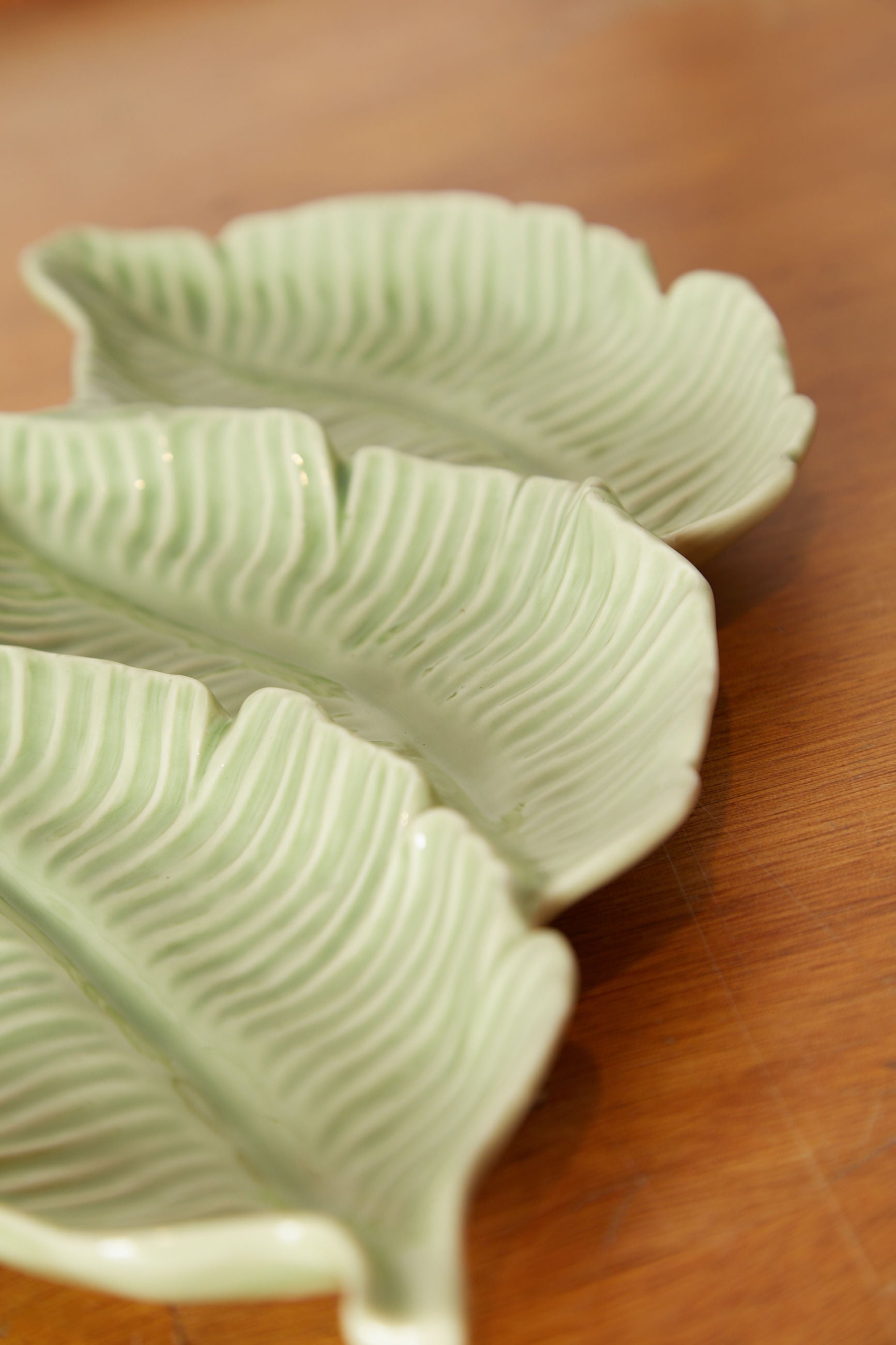 Triple Fern Leaf Plate - Detail 1