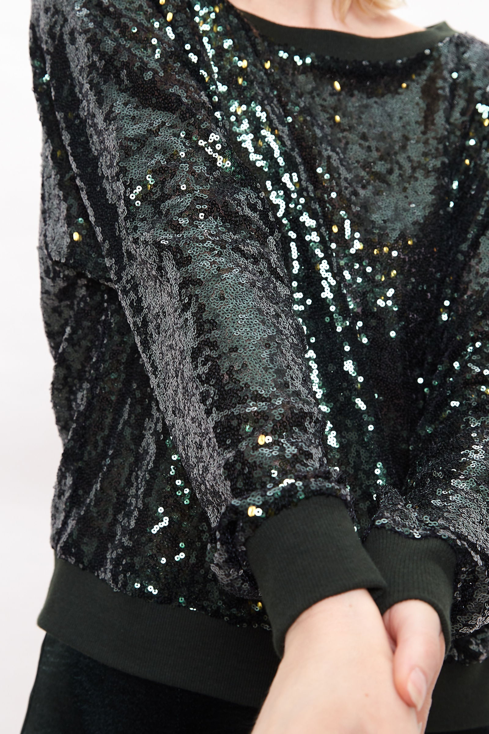 Louche Ulla Sequin Sweatshirt - Green - Detail 1